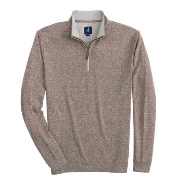 Johnnie O Men's Sully Quarter Zip Relaxed Fit Pullover Beige/Tan/Bison 4XL/XXXXL - Picture 1 of 11